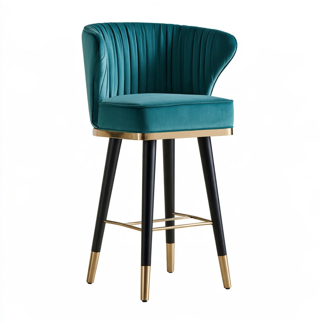 Tabouret de bar aux lignes épurées, coloris bleu pétrole - marblegardenbench