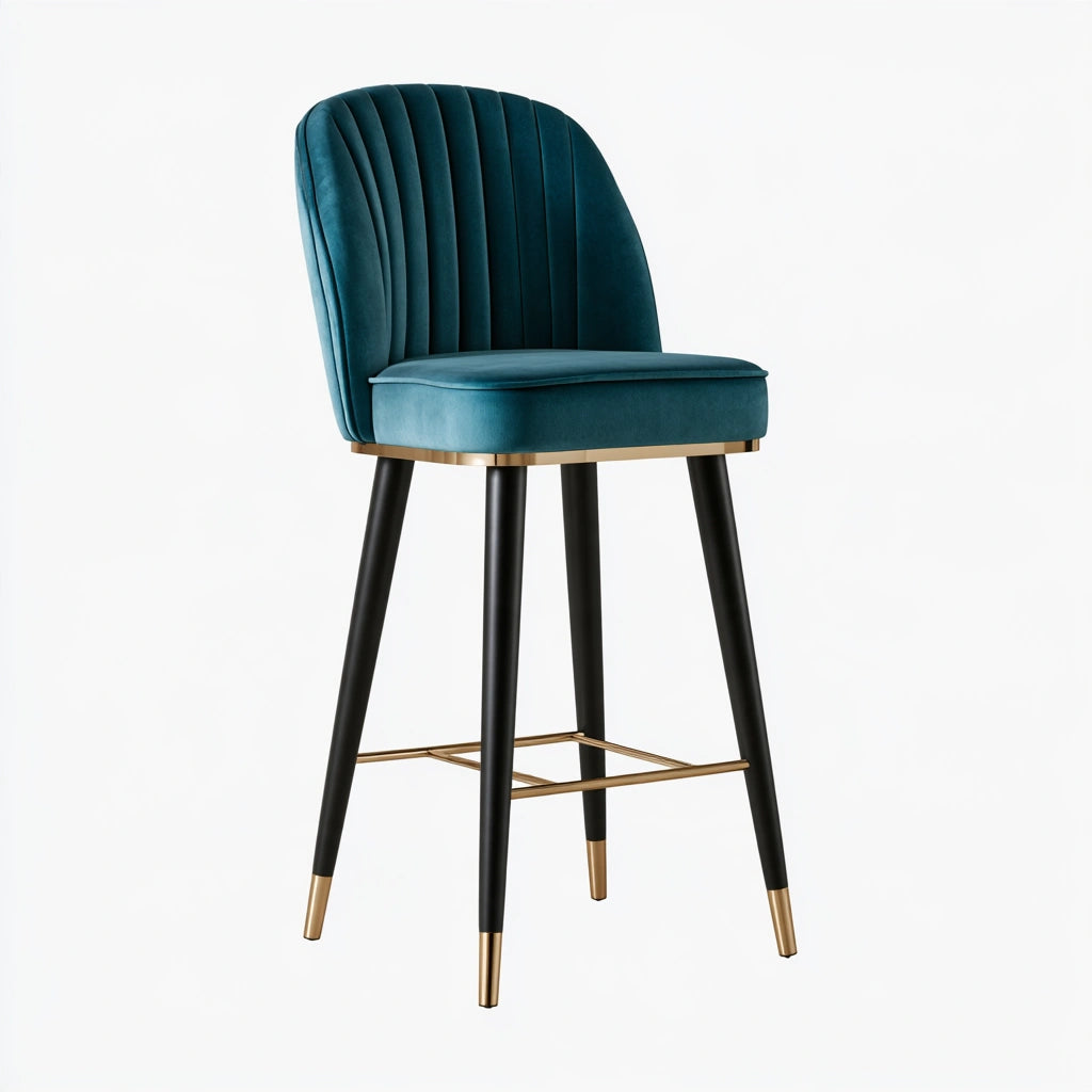 Tabouret de bar aux lignes épurées, coloris bleu pétrole - marblegardenbench