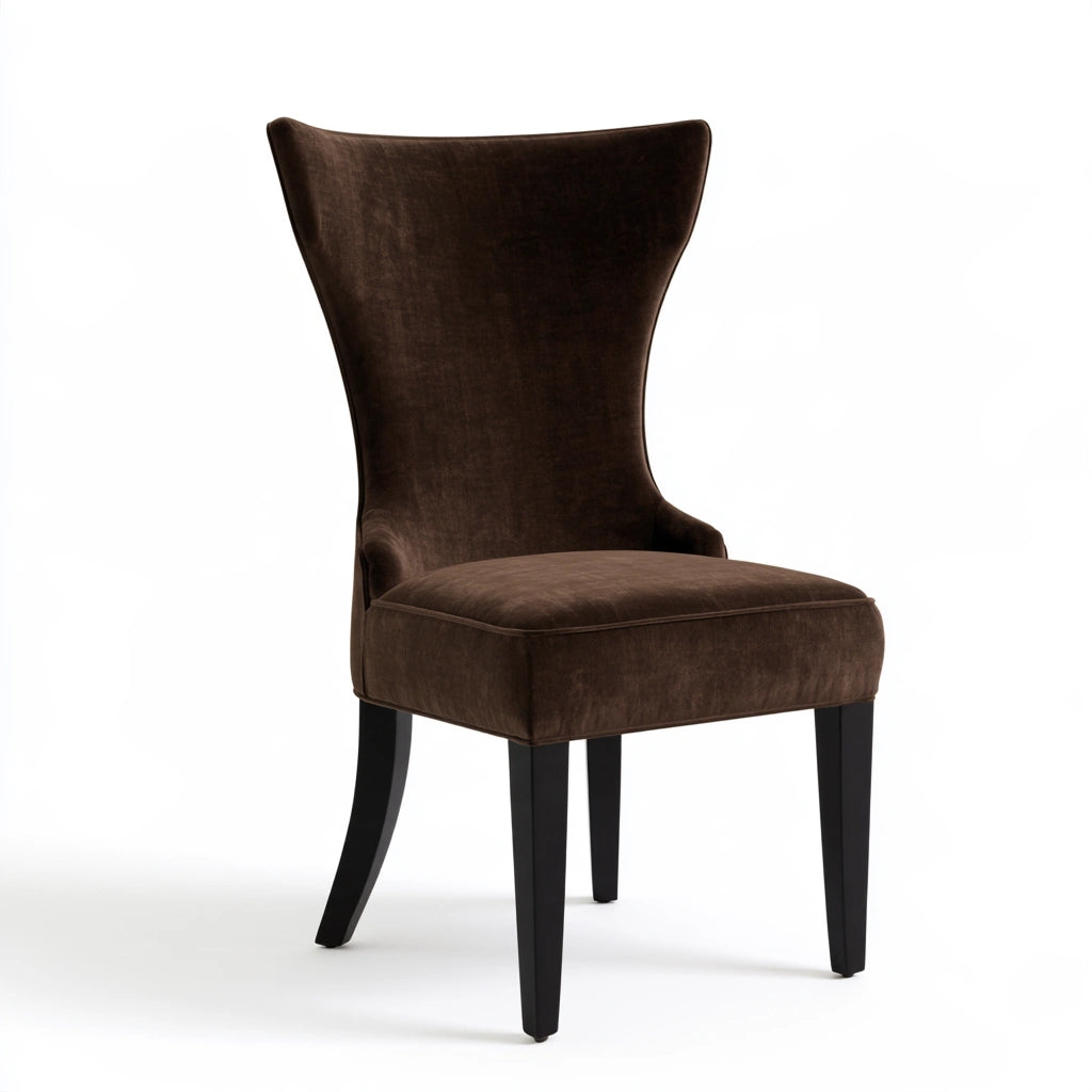Chaise de salle à manger aux lignes épurées à dossier haut, coloris gris - marblegardenbench